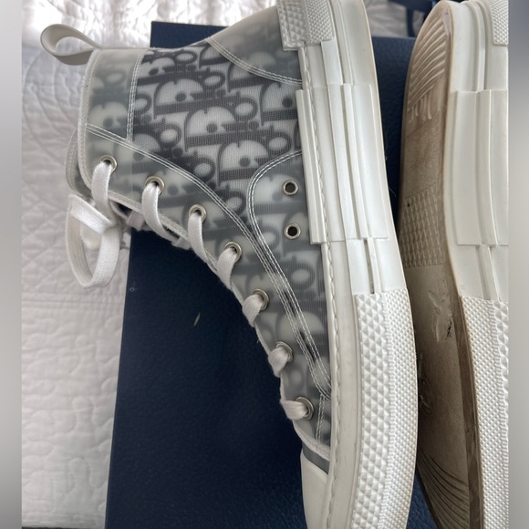 Dior B23 High-Top Sneaker White and Black Oblique Canvas 40.5 - Picture 14 of 16